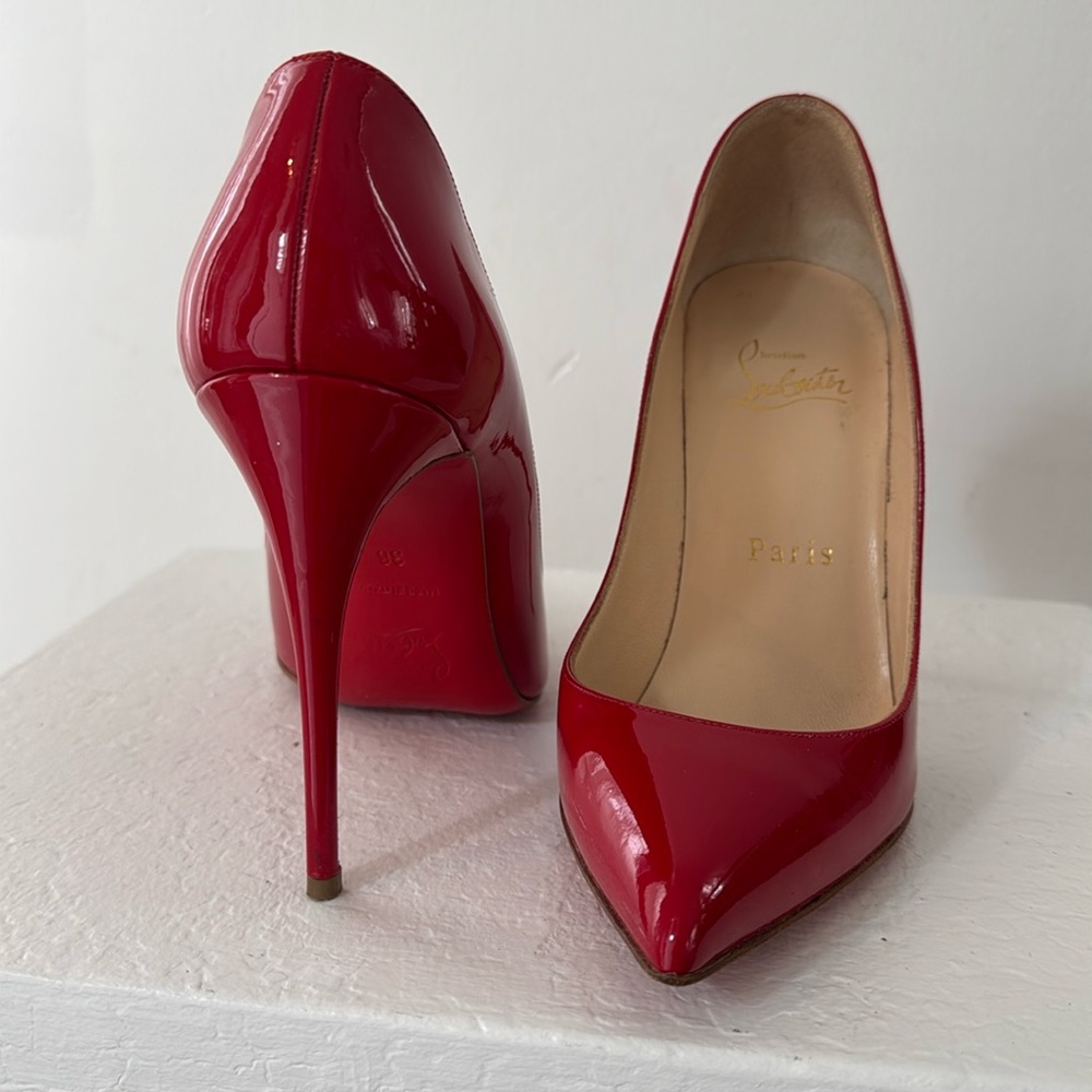 Red Hot Patent Leather Christian Louboutin Pumps 36